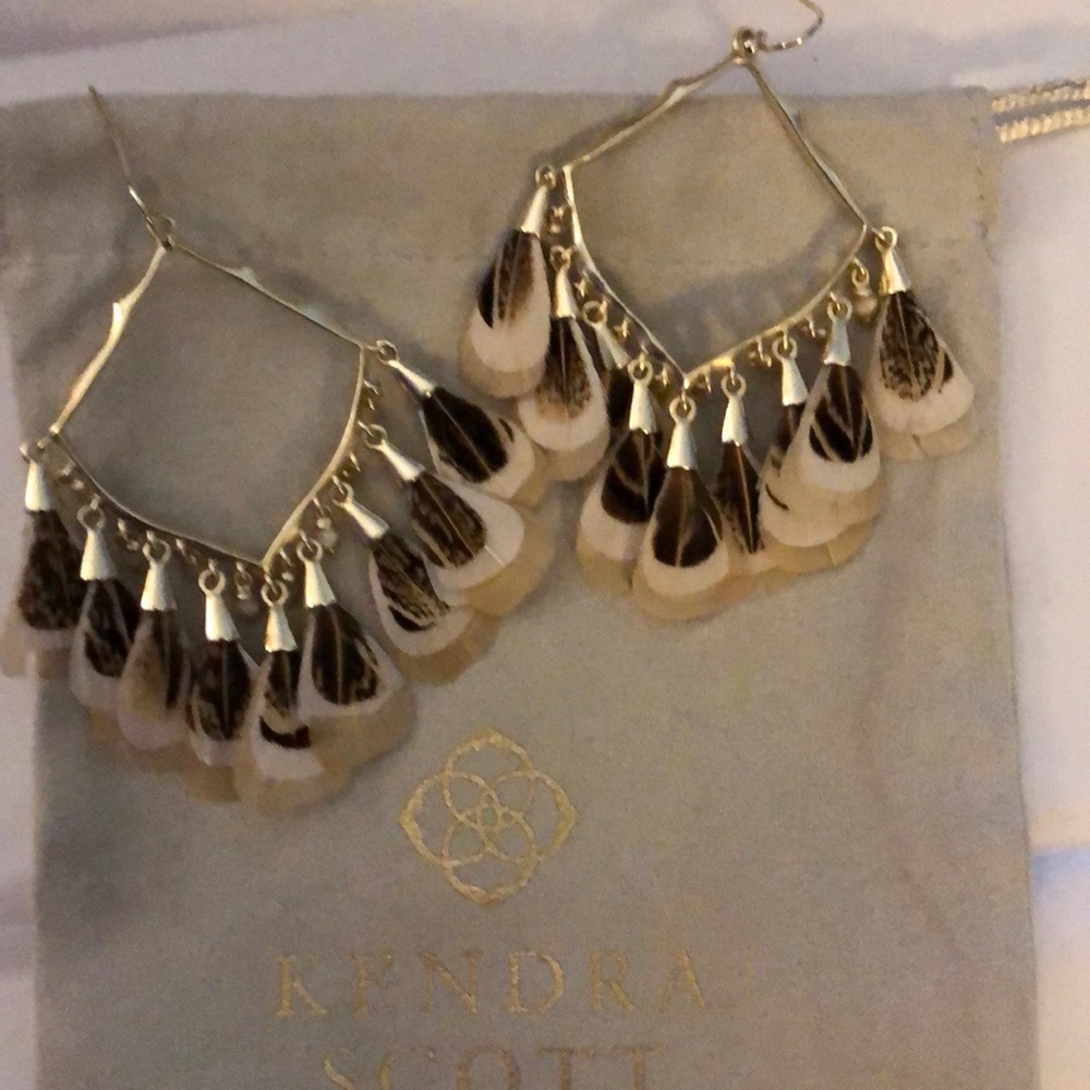 Kendra Scott Raven Feathered Drop Earrings